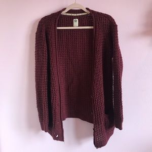 roxy burgundy cardigan